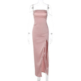 Ella Cowl Neck Satin Dress